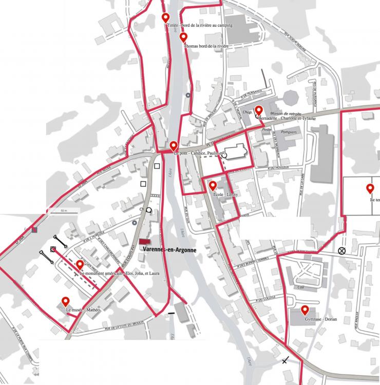 Tracé du parcours collectif