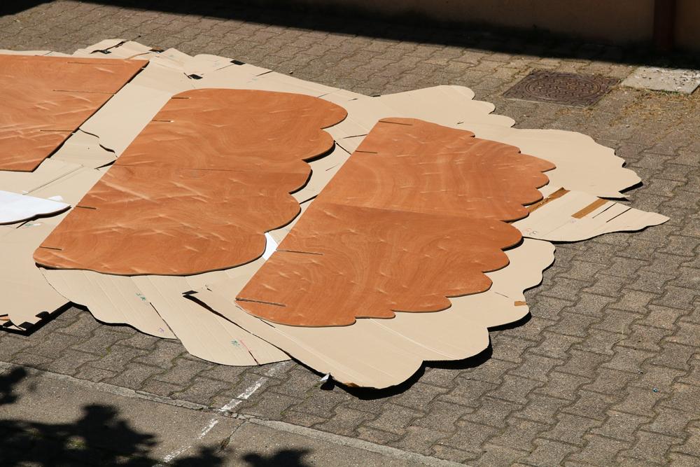 sculpture en bois démontée 