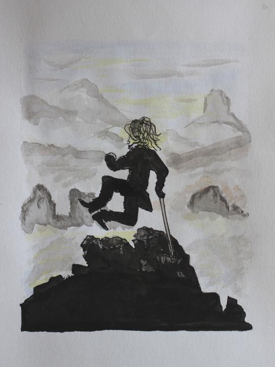 Voyageur heureux contemplant le Forez.