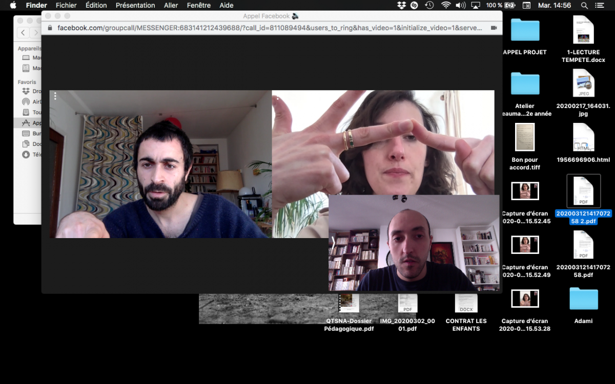 Télétravail avec Mathilde et Théo (notre cadreur)