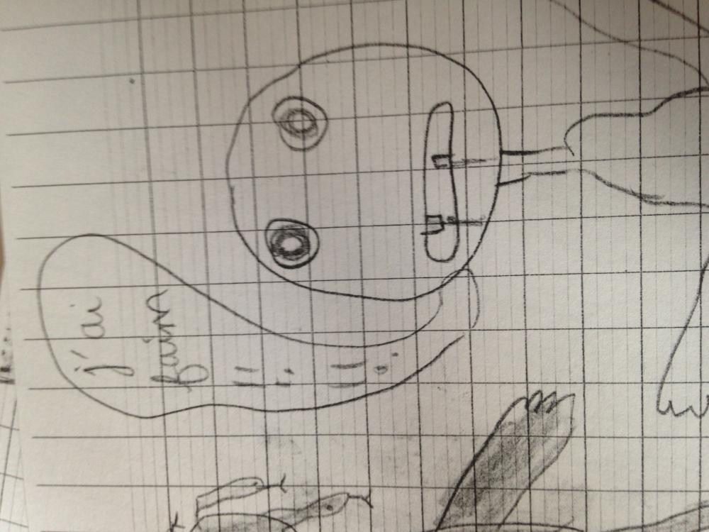 Dessin d'élève (monstre affamé)