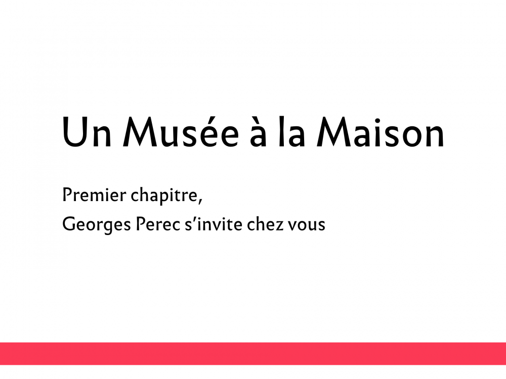 Un Musée à la maison, page titre