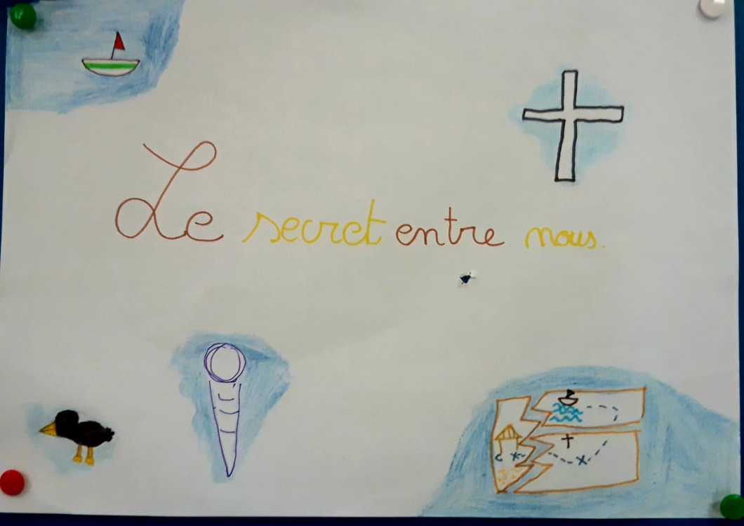 Objet du jour: affiche de Le secret entre nous réalisée par les élèves