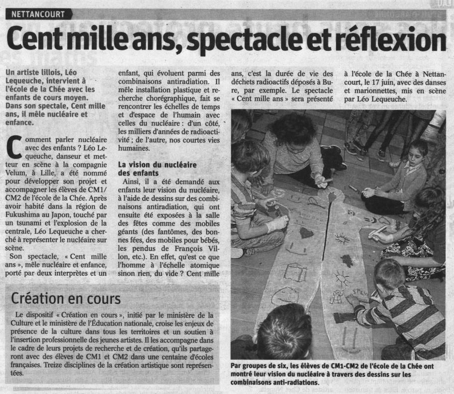 Article de Jacques Leglaye dans l'"Est Républicain".