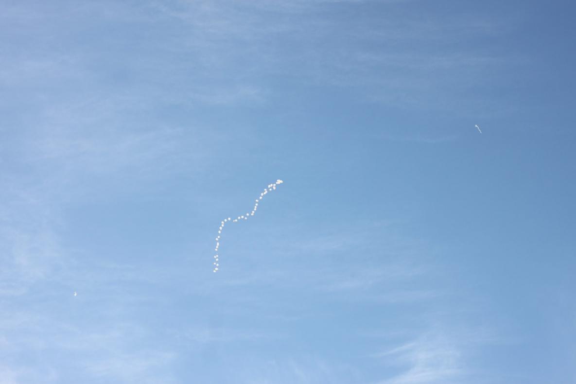 Dessiner dans le ciel : l'action