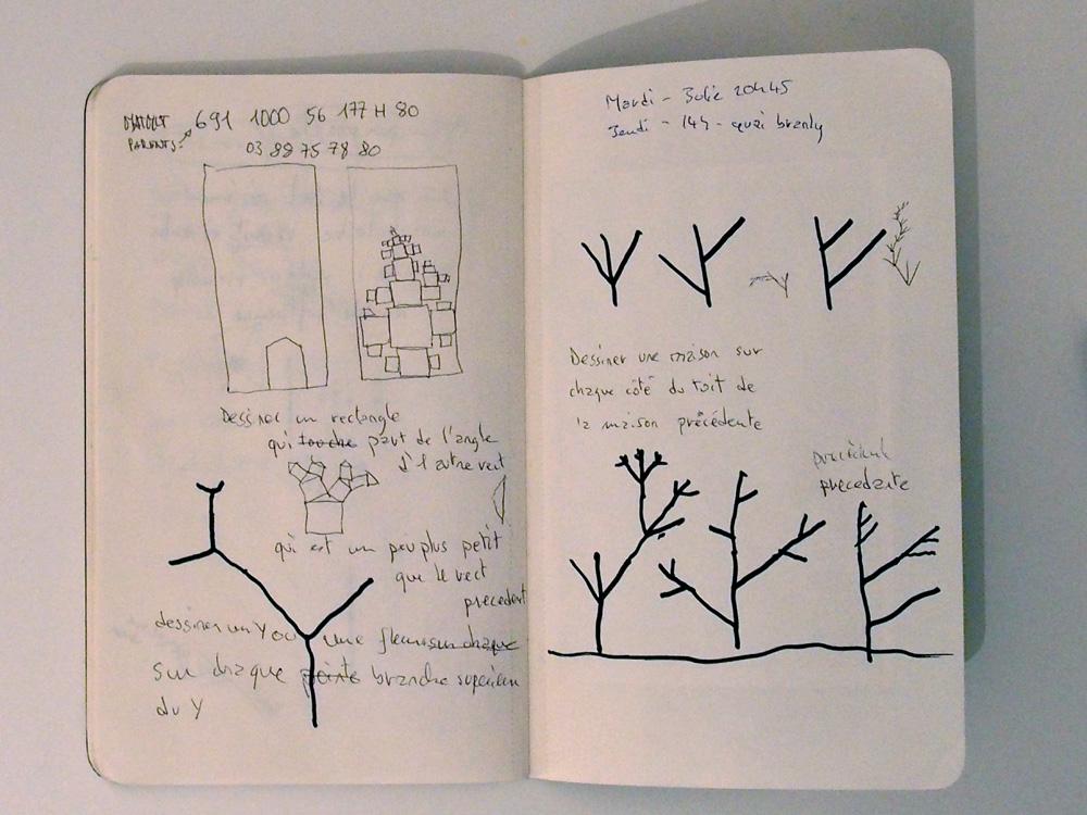 Vues de mon carnet de notes :