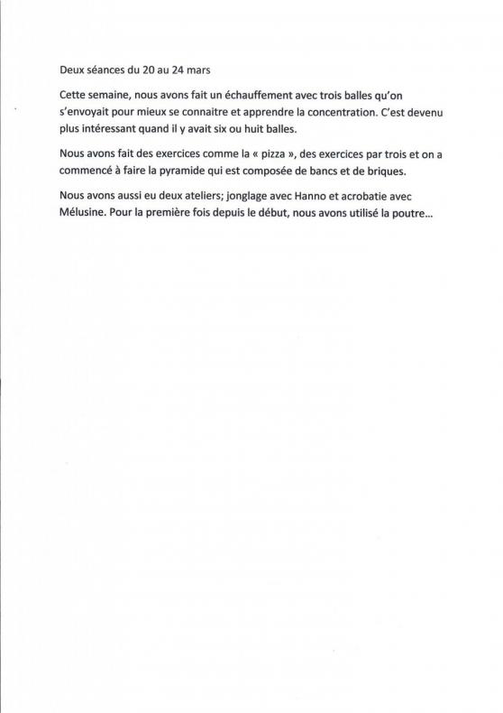 résumé de la Classe CM1/2
