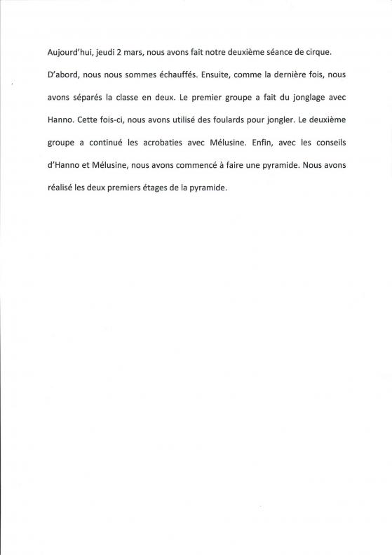 travail réalisé en classe avec les enseignantes