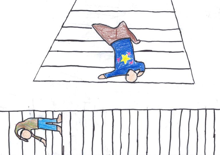 Se relever dans les escaliers