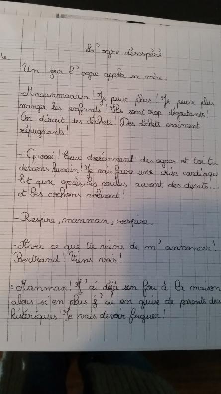 Dialogue inventé par Gabrielle, CM2