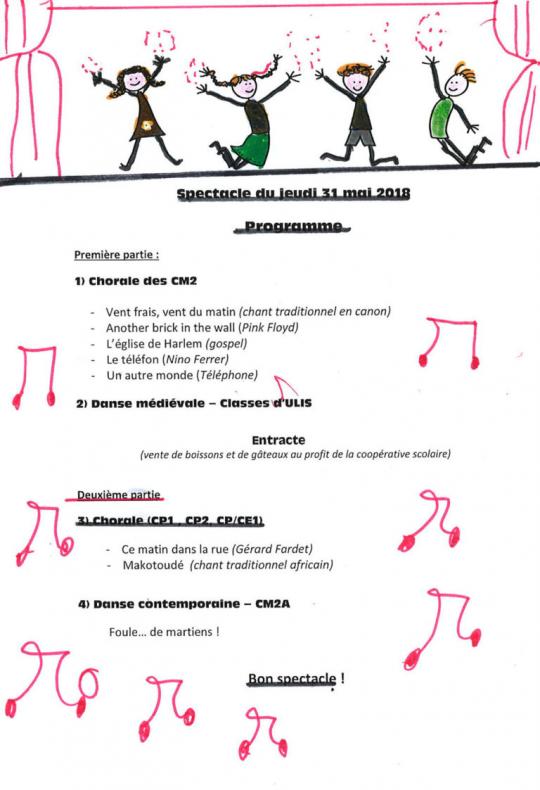 Le spectacle de l'école primaire Henri Sauguet de Coutras.