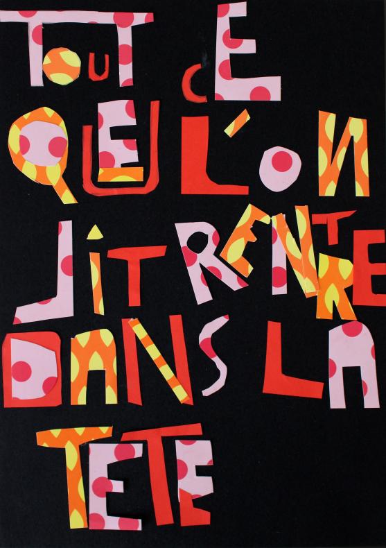 Doléance enfant Tout ce que l'on lit rentre dans la tête graphisme Héloïse Dravigney