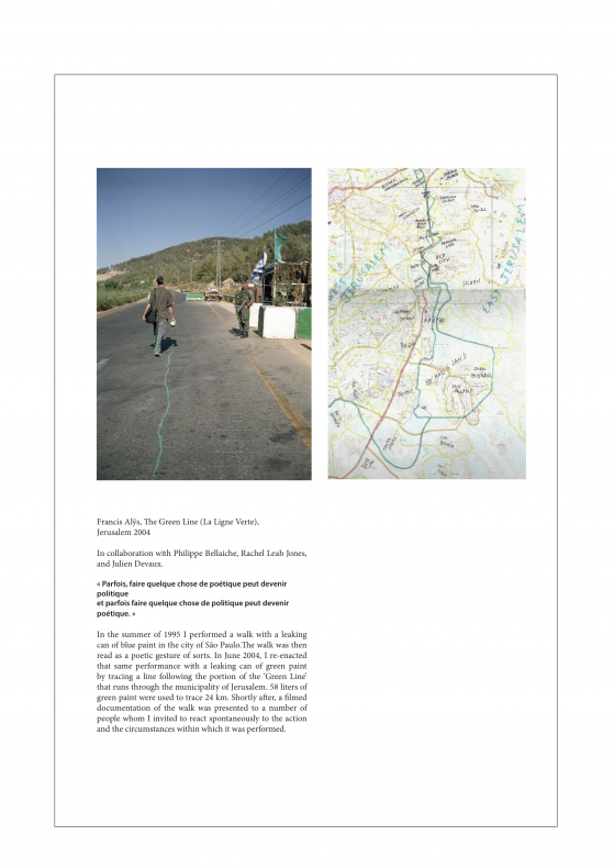Extraits du projet The Green Line de Francis Alÿs