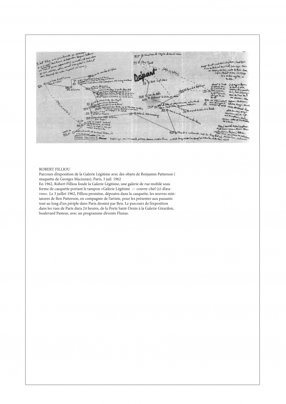 Extrait d'un plan pour l'exposition à la Galerie Légitime de Robert Filiou