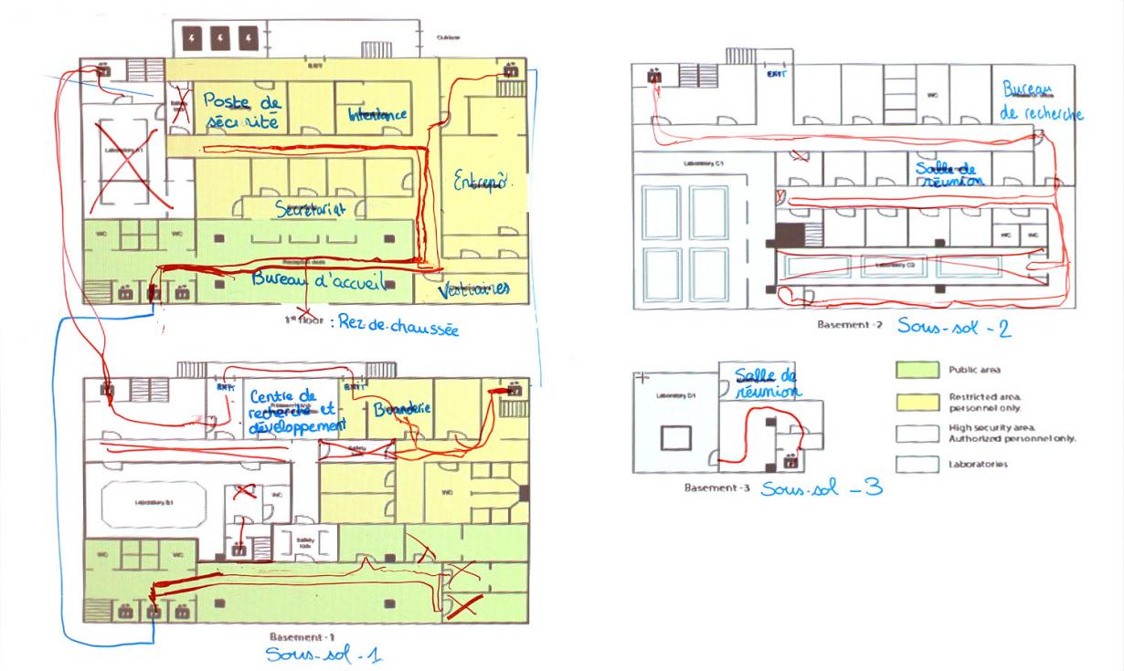  Plan du laboratoire infiltré par Sabine.