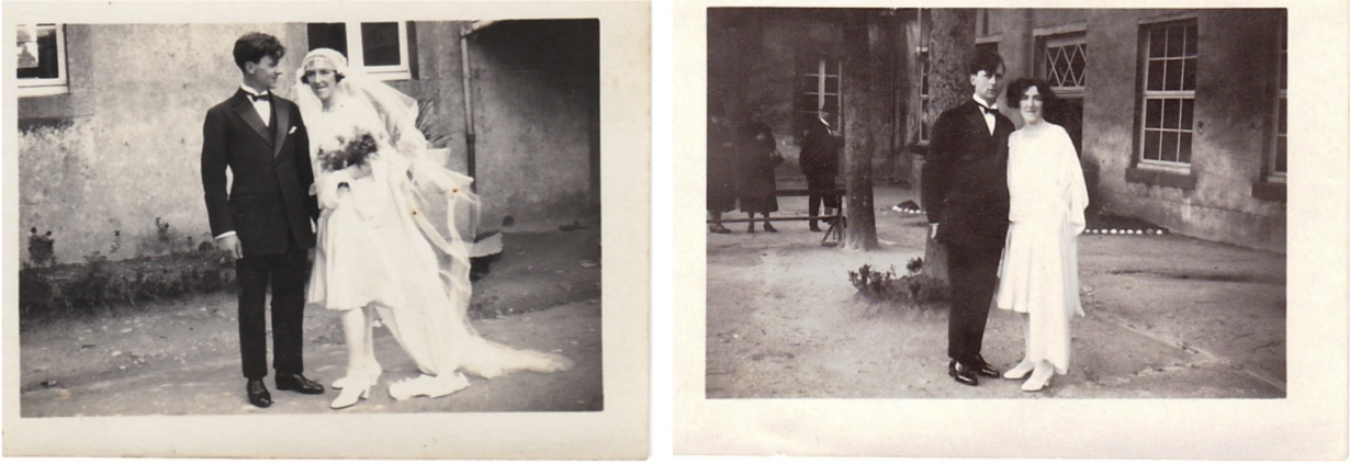 Archive personnelle : Renée avait la triste réputation d'être prognathe et laide, lui avait 5 ans de moins qu'elle et était "beau"... Ce jour là les "vieilles pies" du village ont jasé mais Renée et Antoine s'aimèrent toute leur vie.
