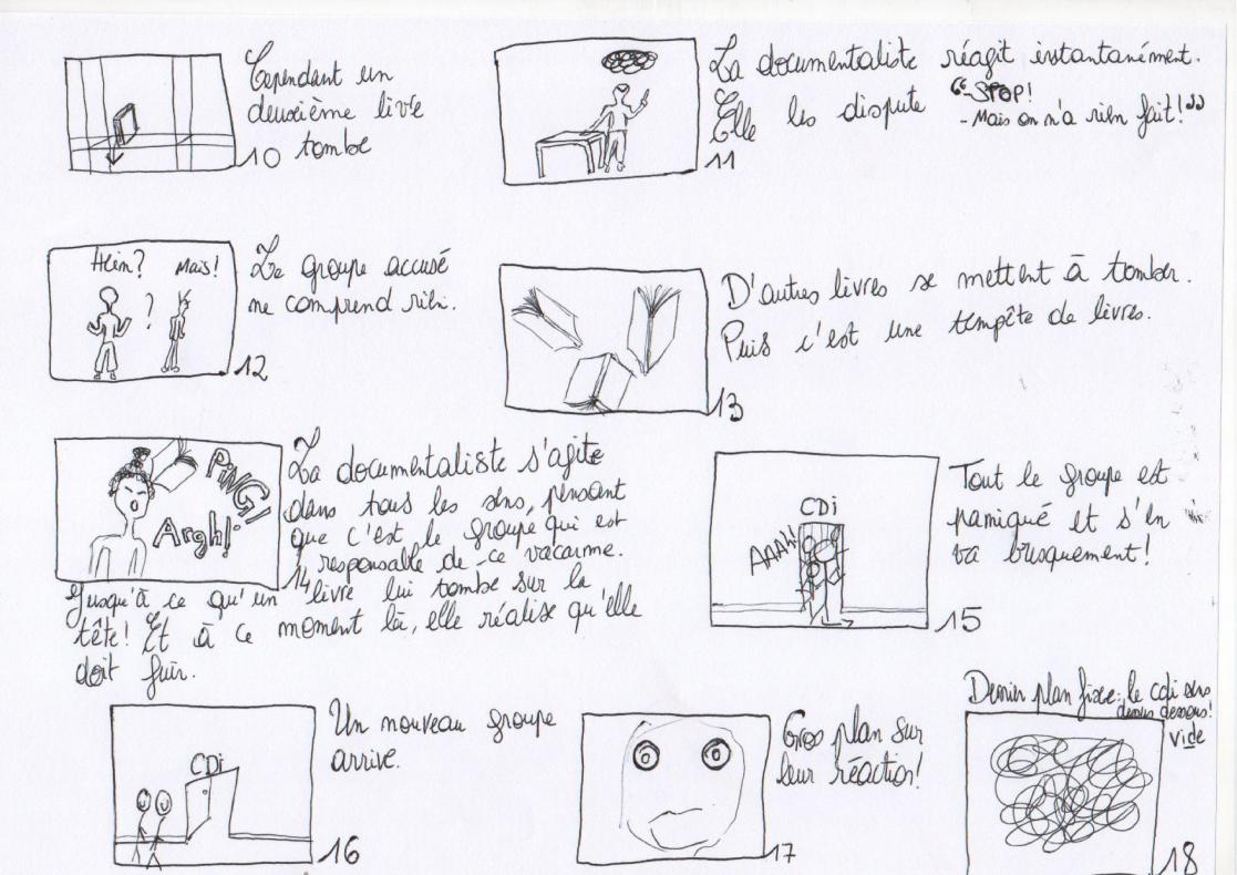 Suite du scénarimage de la scène du CDI