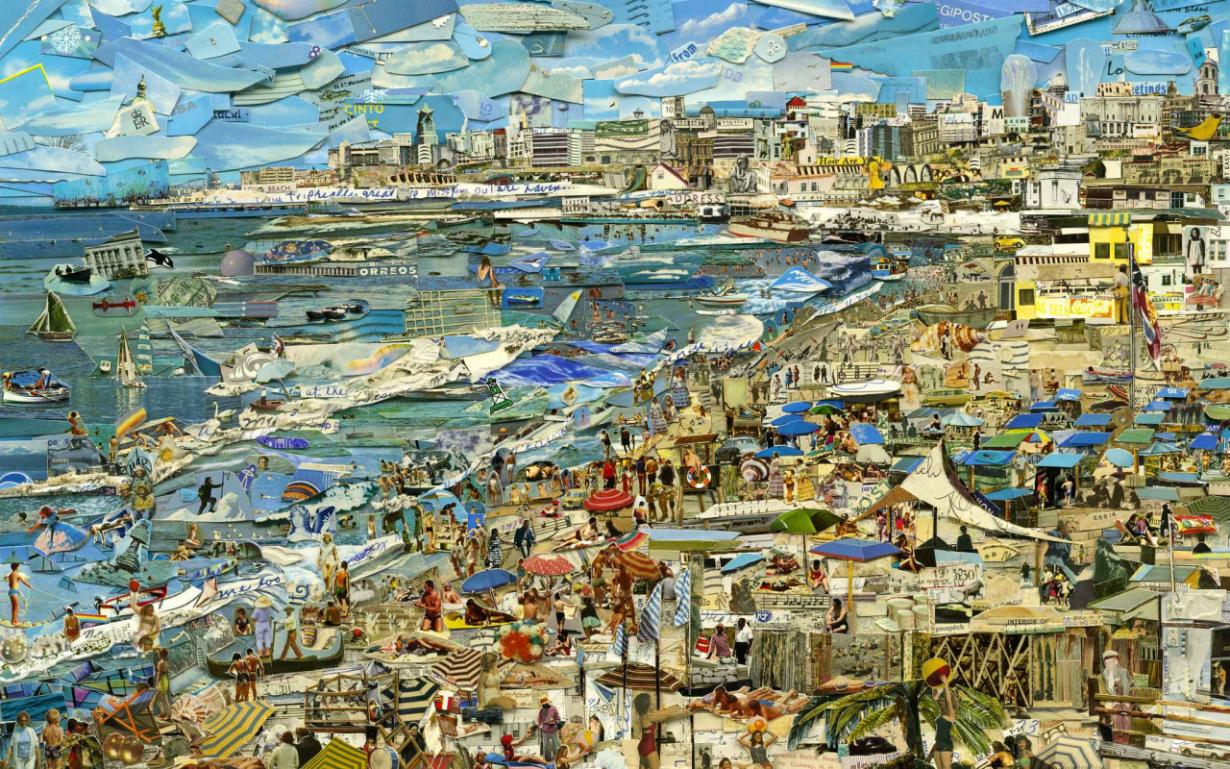 Plage, série postcards from Nowhere, Vik Muniz, 2014