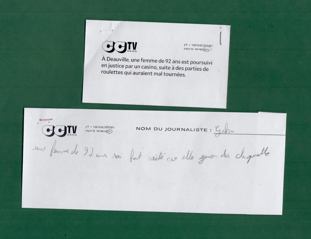 Une nouvelle et sa version erronée