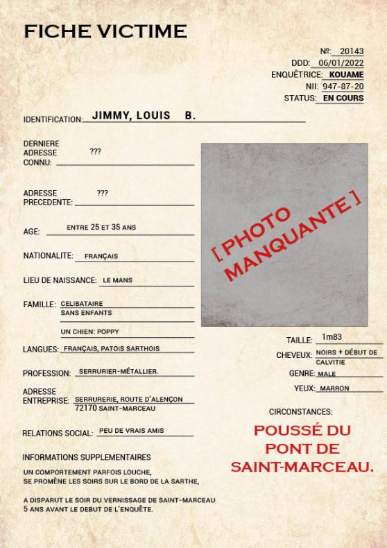 Fiche victime 