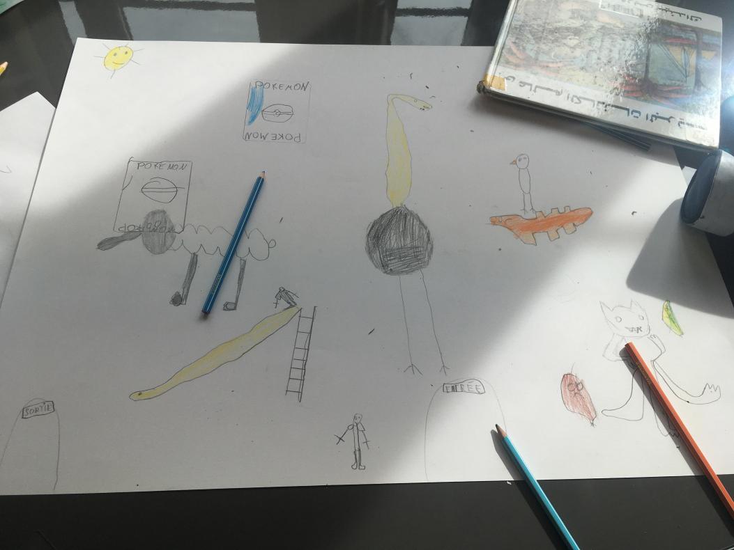 Amir et sa planche de recherche