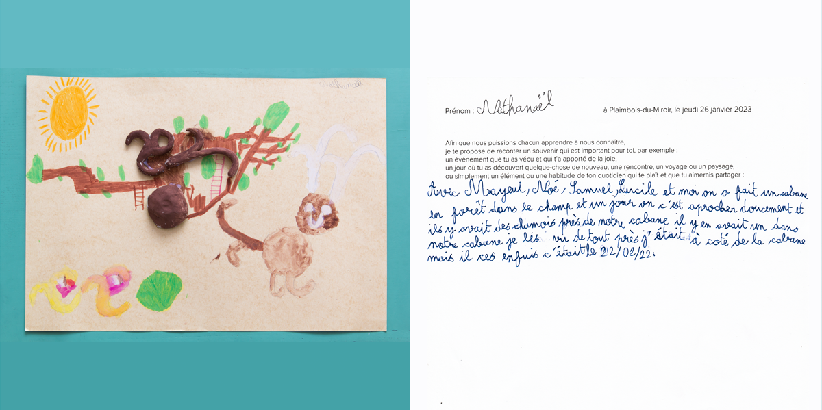 atelier transmission dessin écrit d'enfant souvenir cabane