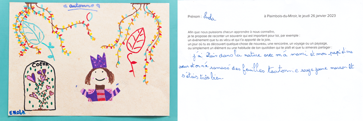 atelier transmission dessin écrit d'enfant souvenir automne
