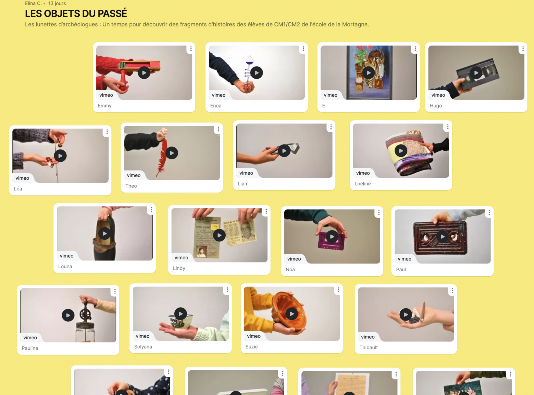 Capture d'écran du Padlet