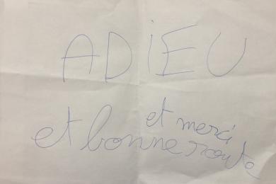 Adieu merci bonne route