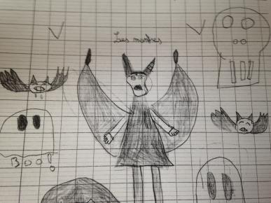 Dessin d'élève (monstres divers)