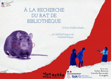 affiche a la recherche, rat violet, petits personnages