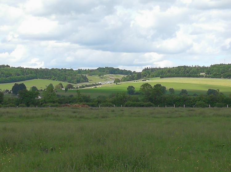 Vue de l'autoroute, depuis Coulmer. Cette ouverture bordée de forêt a longtemps été pour moi synonyme de rêverie et de paysage ornais parfait. Qu'y a-t-il au delà ? Qu'est-ce qui se cache "derrière" le paysage ?