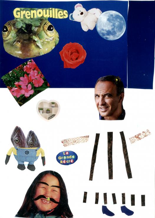 collage enfant minions poissons