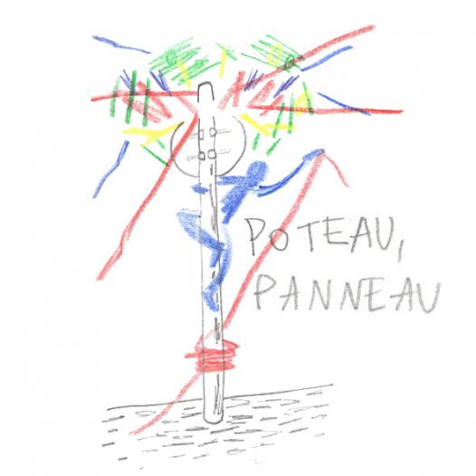 Poteau - panneau