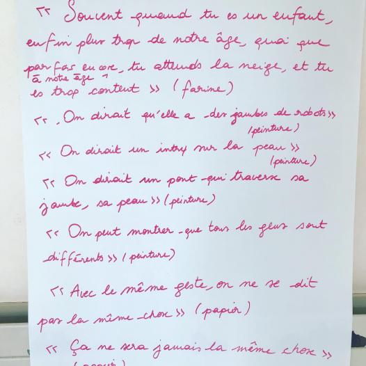 Témoignages des élèves suite aux propositions des différentes mise en scène 