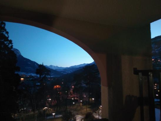 Arrivée le soir au gîte, je goûte la vue.