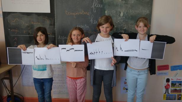 Spectrogramme intégral de la séquence de chant des Rouge gorges familiers (Juliette, Léa, Tïa et Florence)