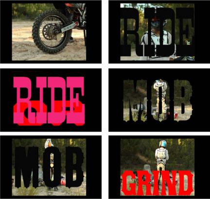 extrait du film "ride or ride" avec typographie