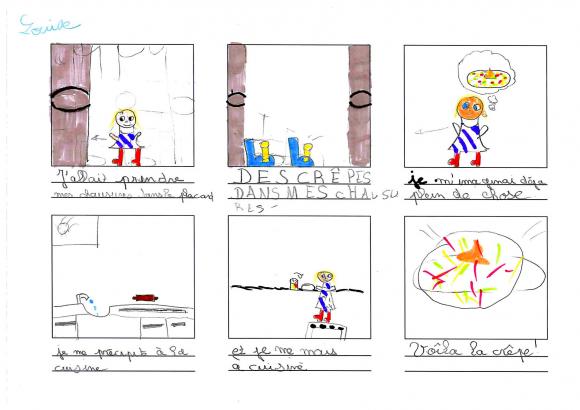 crêpes chaussures story board enfant