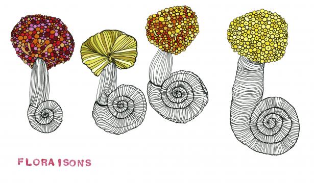 Floraisons, croquis de recherche, 2019