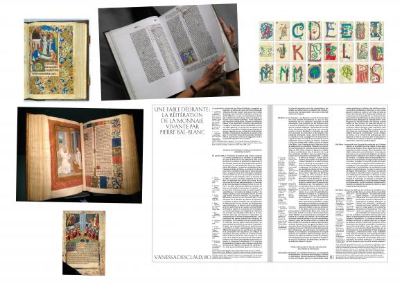Le livre au Moyen-Âge comme référence. Il fut aussi une référence dans le design de la Revue Initiales No.9 sur Pierre Klossowski, réalisé en collaboration avec Marine Stephan. 