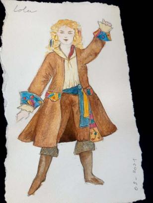 Croquis du costume de Lola Bonnecarrère