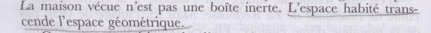 Citation dans La Poétique de l'Espace de Gaston Bachelard (4)