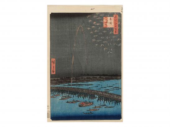 Hiroshige, Fireworks at Ryôgoku, 1858
