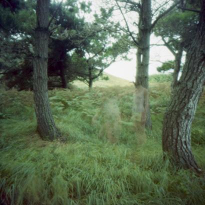 (3) Recherche photographique, décomposition du mouvement, négatif couleur obtenu à partir d’un sténopé