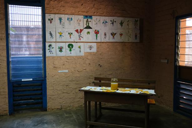Le jour de l'exposition, école Passamainty village, Mayotte, 2021