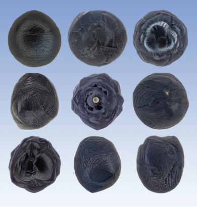 Détail des micrométéorites photographiées dans le "Project Stardust" de Jon Larsen