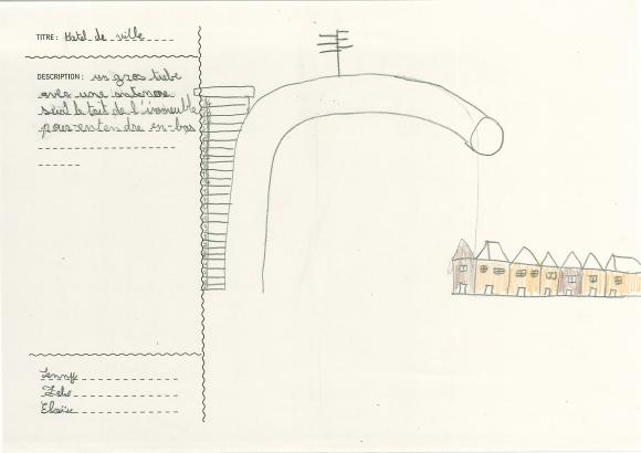 Dessin réalisé par des élèves de CE2/CM2 pendant Création en cours #7 encadré par Robin Bourgeois