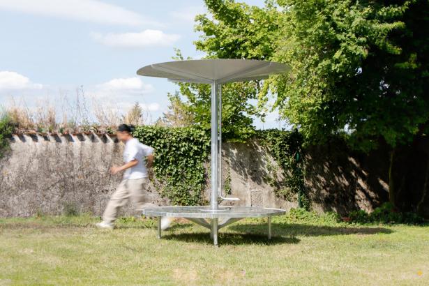 banc des saisons, installation mobilier école de Verrières, design Robin Bourgeois