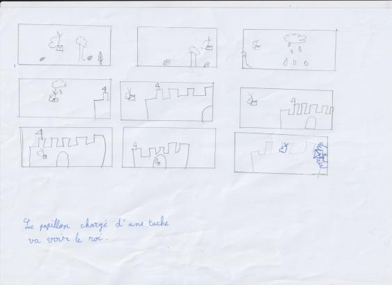 story-board (le papillon et le roi)